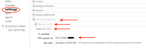 entering the PTS system ID into WattMetrics screenshot