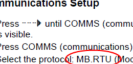 PM800 communication settings